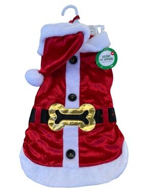 Merry & Bright Holiday Pet Apparel Santa Suit Claus Xmas Hat Medium Dogs Holiday